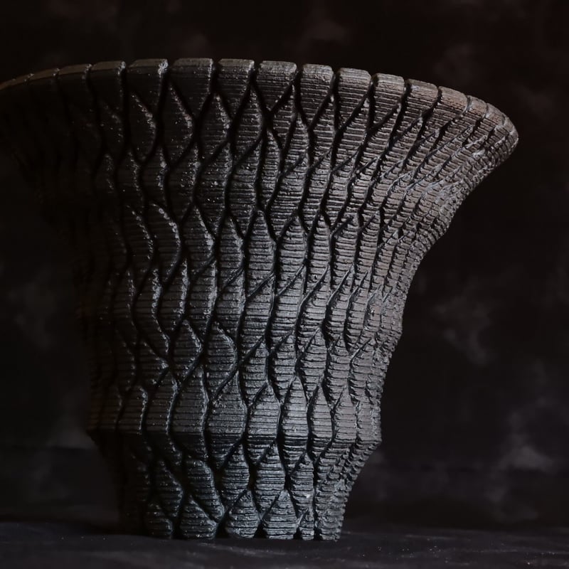 沖誠 作品【 Bark / シリンダー型 / 4号 】笠間焼 植木鉢 [No.3] | 陶賊