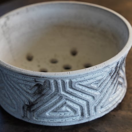 《 8号サイズ 》根本峻吾 作品【  S.N POT type.slim-low「 月光ノ鐵 」笠間焼 植木鉢