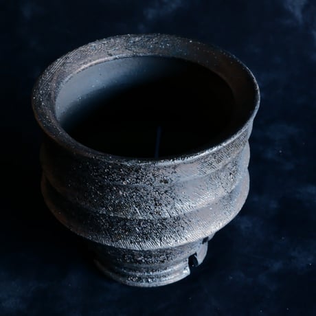 沼野秀章 作品【 black wrap 】3号 笠間焼 植木鉢 ［ No.15］