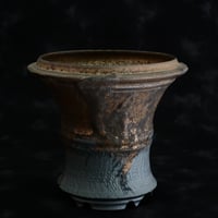磯部祐介 作品【  鎧 - yoroi -  "金剛 tall ver. " 4.5号 】笠間焼 植木鉢［No.111］