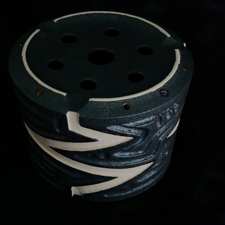 《size L》根本峻吾 作品【  S.N POT type.cylinder「 雷電 - raiden - 」5号 】笠間焼 植木鉢 [No.148]