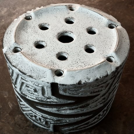 根本峻吾 作品【 S.N POT type.cylinder「 雷電 / 月光」5号 】笠間焼 植木鉢 [No.71]