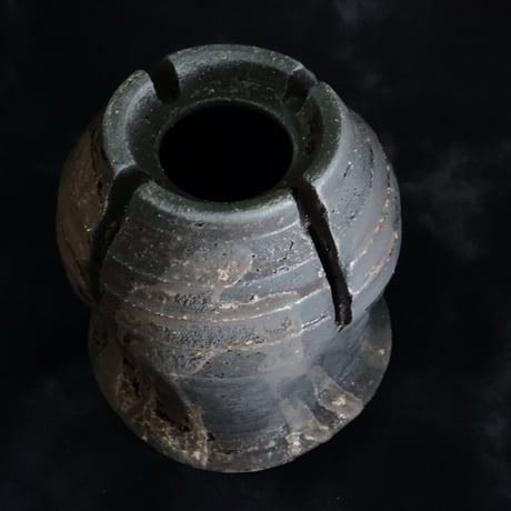 沼野秀章 作品【 black wrap 】φ10cm 笠間焼 植木鉢 ［ No.119］