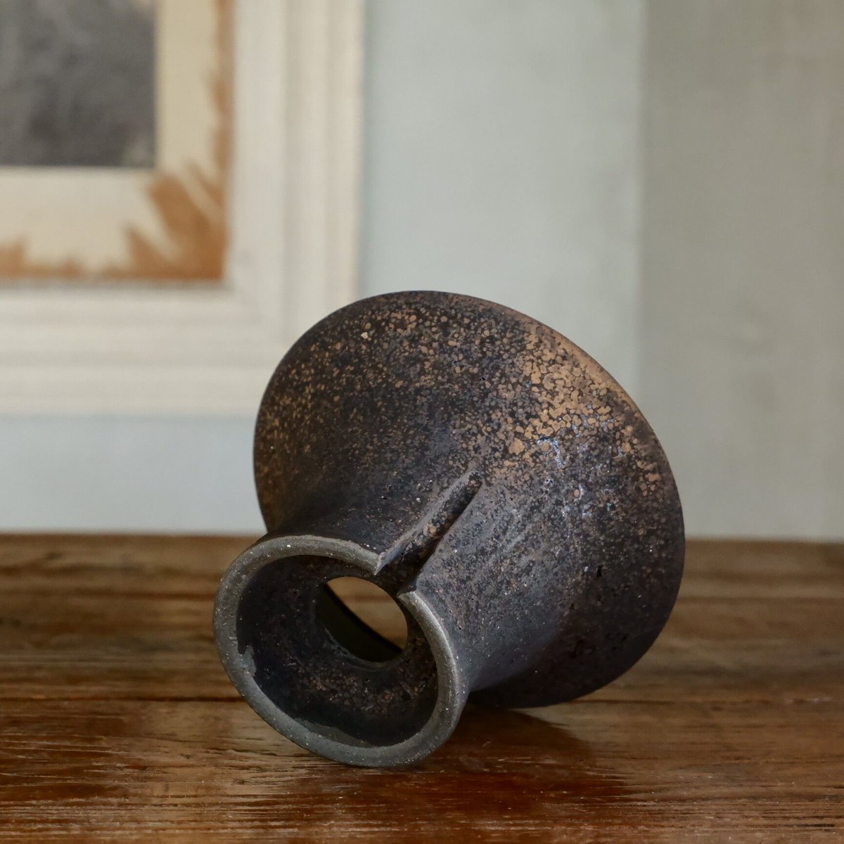 沼野秀章 作品【 black wrap 4号 】笠間焼 植木鉢 13 | 陶賊 -TOUZO