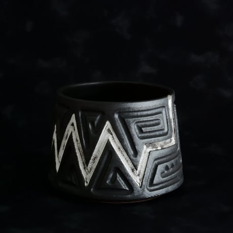 《size M》根本峻吾 作品【  S.N POT type.cylinder「 迅雷 」4号 】笠間焼 植木鉢 [No.107]