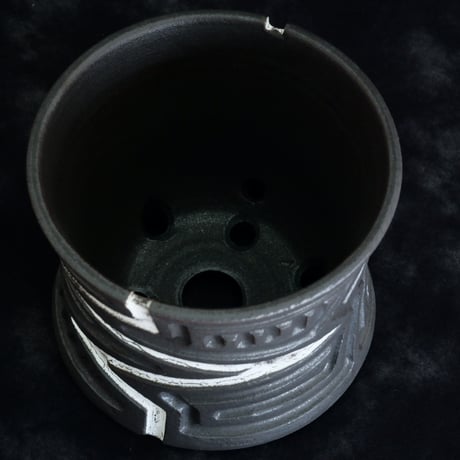 根本峻吾 作品【 S.N POT type.slim「 雷電 - raiden - 」4.5号 】笠間焼 植木鉢 [No.28]