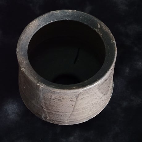 沼野秀章 作品【 black wrap 】φ11cm 笠間焼 植木鉢 ［ No.117］