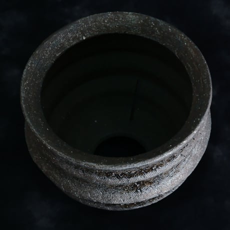 沼野秀章 作品【 Black Wrap 】3号 笠間焼 植木鉢 ［ No.130］