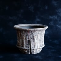 沼野秀章 作品【 刻ム音 - 紫 - 】3号 笠間焼 植木鉢 ［ No.169］ | 陶