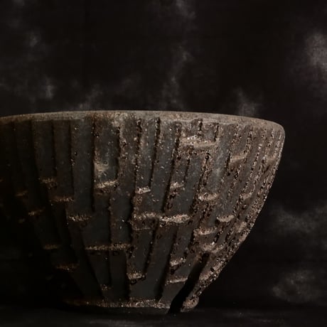 沼野秀章 作品【 Black Wrap 】3.5号 笠間焼 植木鉢 ［ No.14］