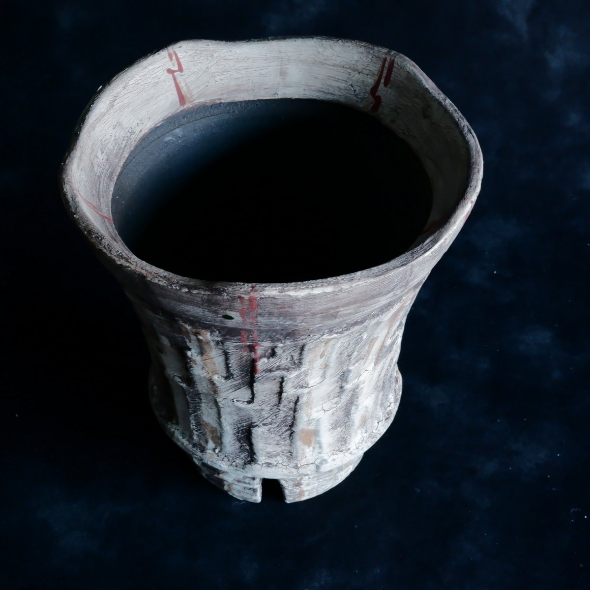 沼野秀章 作品【 刻ム音 】3.5号 笠間焼 植木鉢 ［ No.27］ | 陶