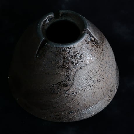 沼野秀章 作品【 black wrap 】3.5号 笠間焼 植木鉢 ［ No.60］