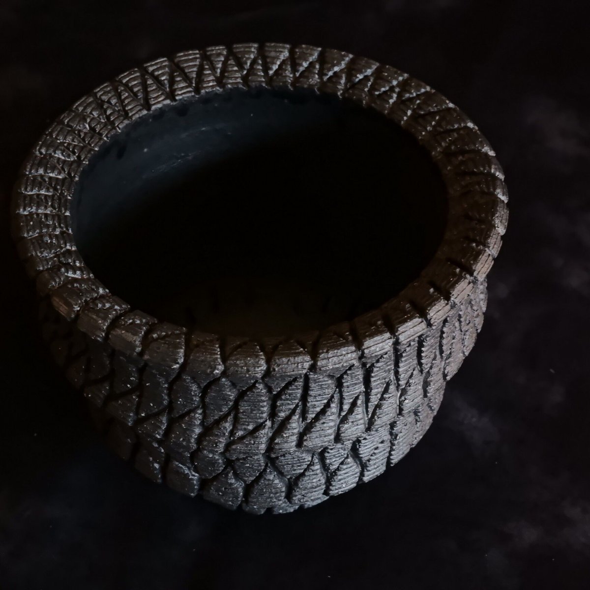 沖誠 作品【 Bark / ラウンド型 / 3号 】笠間焼 植木鉢 [No.5] | 陶賊