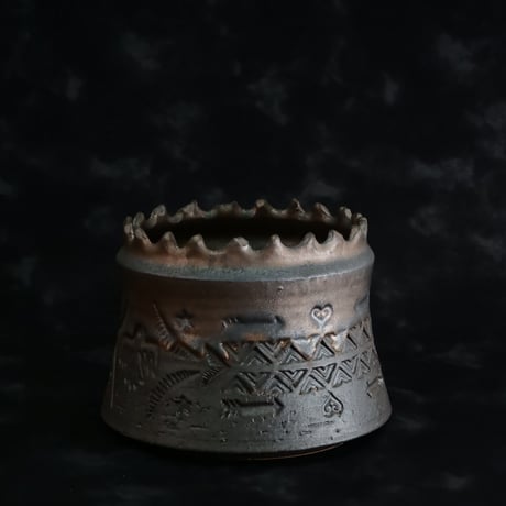 花器　焼き物　　　　　刻印有り　　　　　骨董 Antique Sam's Collection