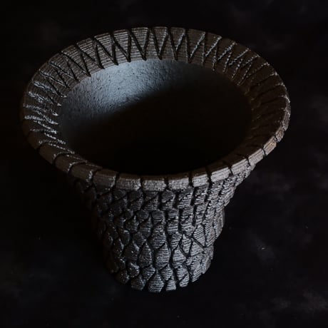 沖誠 作品【 Bark / シリンダー型  / 3号 】笠間焼 植木鉢 [No.6]