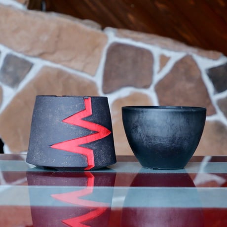 根本峻吾 作品【 S.N.Pot '' volcano ver. 2.0 " RED 3号 】笠間焼 植木鉢