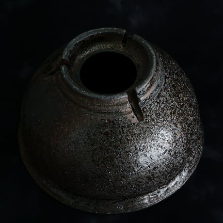 沼野秀章 作品【 Black Wrap 】4号 笠間焼 植木鉢 ［ No.134］