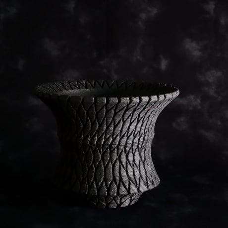 沖誠 作品【 Bark / deep cylinder / 深鉢 / 4号 】笠間焼 植木鉢 【No.103】