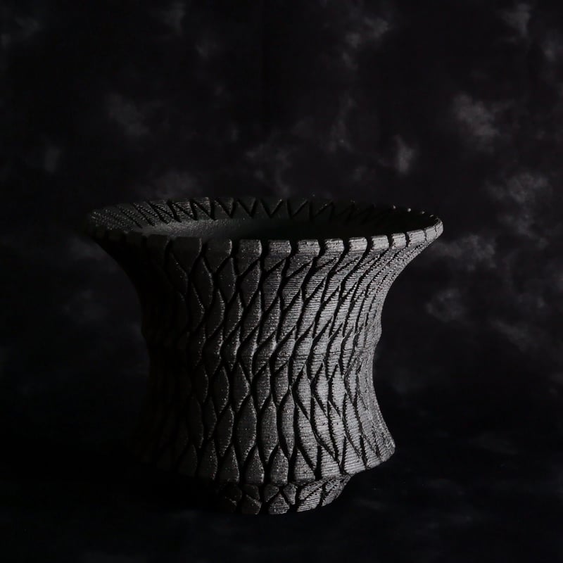 沖誠 作品【 Bark / deep cylinder / 深鉢 / 4号 】笠間焼 植木鉢