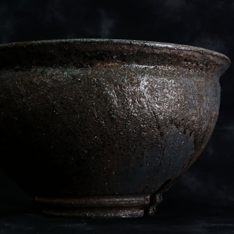 沼野秀章 作品【 Black Wrap 】4号 笠間焼 植木鉢 ［ No.134］