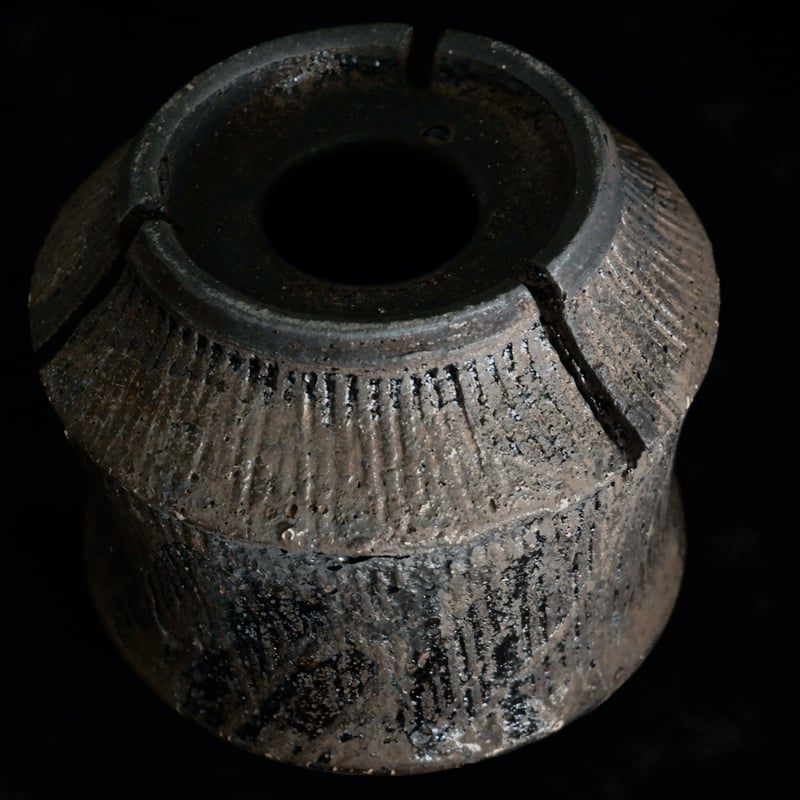 陶器鉢　沼野秀章　植木鉢　笠間焼 沼野秀章 作品 【 刻ム音 】 3.5号 笠間焼 植木鉢 ［ No.88