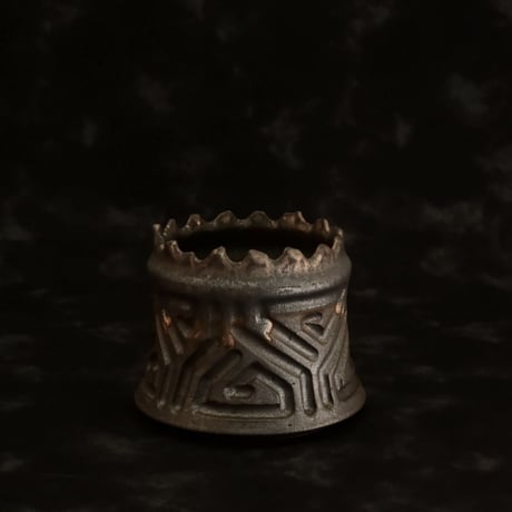 《size S》根本峻吾 作品【 S.N.POT type. cylinder「 鐡 - 黒焔 - 」3号 】笠間焼 植木鉢 [No.73]