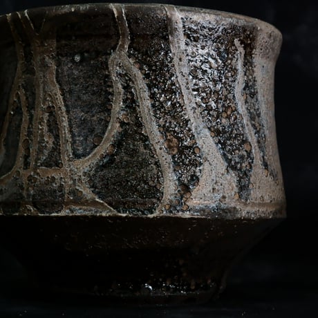 沼野秀章 作品【 black wrap 】3.5号 笠間焼 植木鉢 ［ No.68］