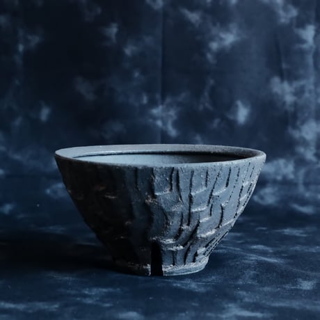 沼野秀章 作品【 Black Wrap 】4号 笠間焼 植木鉢 ［ No.146］