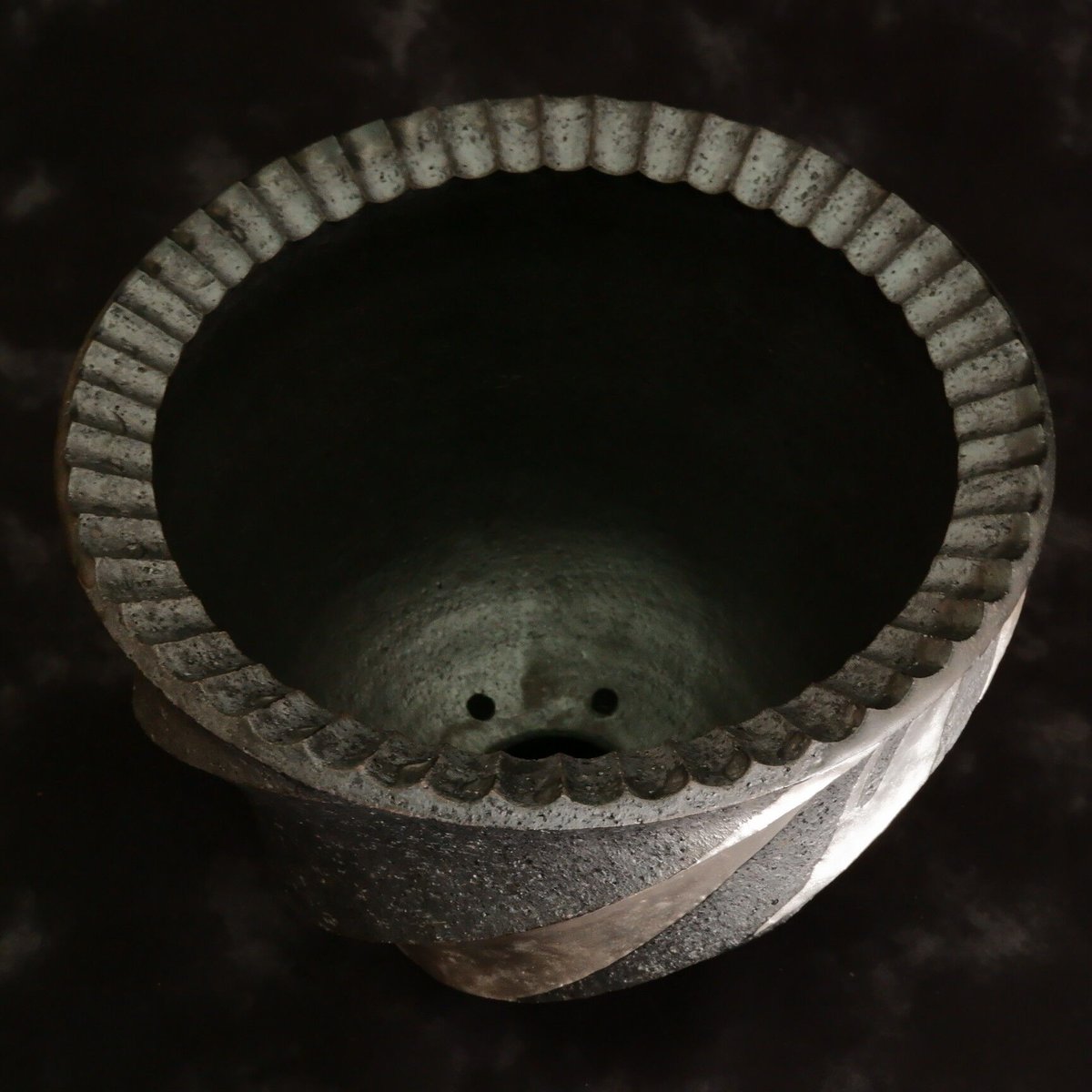 沖誠　陶器鉢 シリンダー　ツイスト　スパイラル シリンダー　pot 　植木鉢