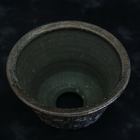 沼野秀章 作品【 Black Wrap 】4号 笠間焼 植木鉢 ［ No.71］