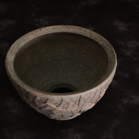 沼野秀章 作品【 Black Wrap 】3.5号 笠間焼 植木鉢 ［ No.13］
