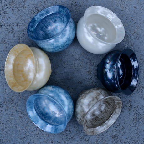 坂本新 作品【 LUSTER OVERGLAZE  - 青虹彩 -  turquoise  】 笠間焼 植木鉢
