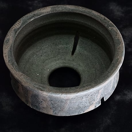 沼野秀章 作品【 black wrap 】4号 笠間焼 植木鉢 ［ No.40］