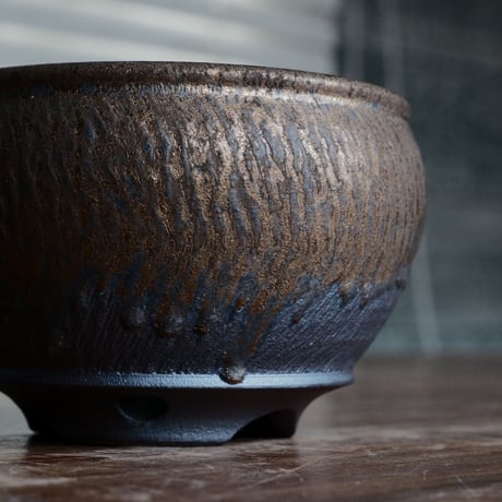 磯部祐介 作品【  円 - en -  "金剛 飛び鉋 ver. "  4号 】笠間焼 植木鉢 ［No.4］