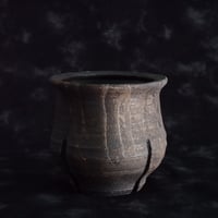沼野秀章 作品【 black wrap 】長鉢 φ12.5cm 笠間焼 植木鉢 ［ No.127］