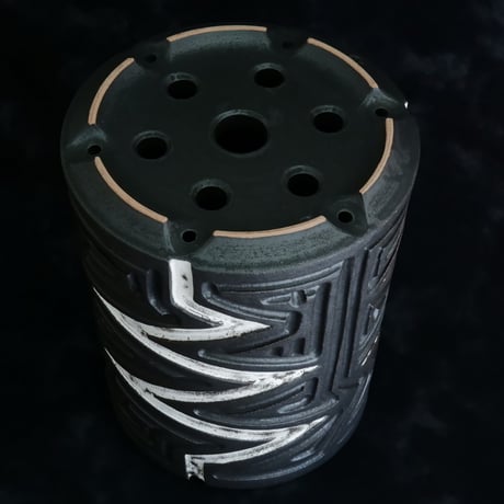 《size L》根本峻吾 作品【  S.N POT type.tall「 雷電 - raiden - 」5号 】笠間焼 植木鉢 [No.100]