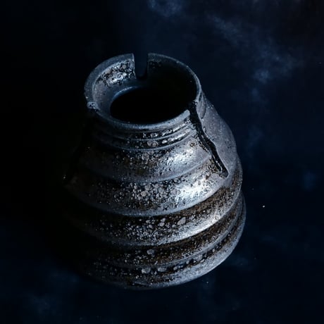 沼野秀章 作品【 black wrap 】3.5号 笠間焼 植木鉢 ［ No.16］