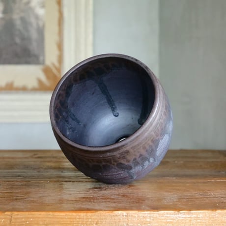 磯部祐介 作品【  円 - en -  "闇堕ち"  4.5号 】Lサイズ φ13.5cm 笠間焼 植木鉢［No.03］