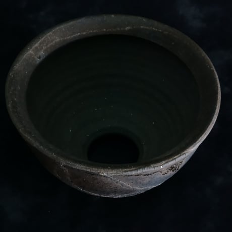 沼野秀章 作品【 black wrap 】3.5号 笠間焼 植木鉢 ［ No.60］