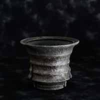 沼野秀章 作品 【 black wrap 】 3.5号 笠間焼 植木鉢 ［ No.92］