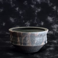 沼野秀章 作品【 刻ム音 - 紫 - 】3号 笠間焼 植木鉢 ［ No.169］ | 陶