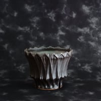 中野明彦 作品【 KIRIKO / black / 4号 】笠間焼 植木鉢 [No.163]