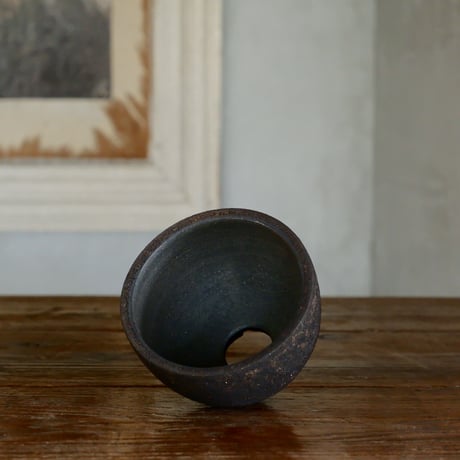 沼野秀章 作品【 black wrap  3号 】笠間焼 植木鉢 09