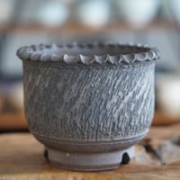 與那嶺大輔 作 【 琉球飛び鉋 / 4号  】植木鉢 ［No.07］