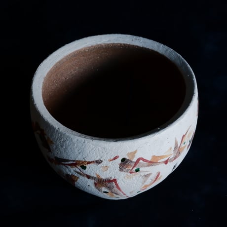 沼野秀章 作品【 刻ム音 】3.5号 笠間焼 植木鉢 ［ No.18］