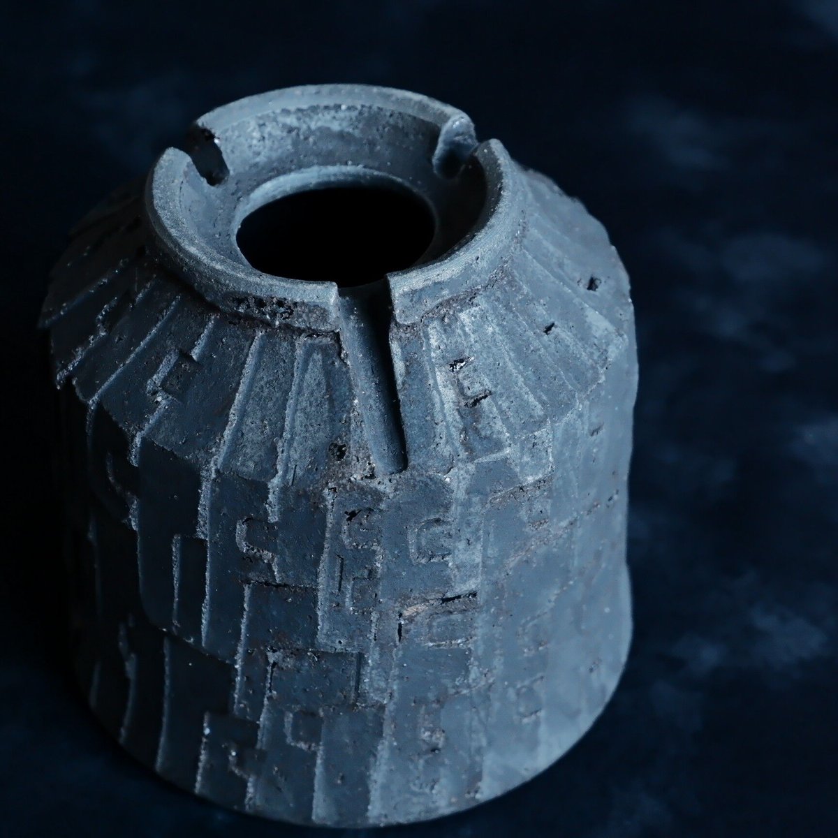 沼野秀章 作品【 Black Wrap 】3号 笠間焼 植木鉢 ［ No.148