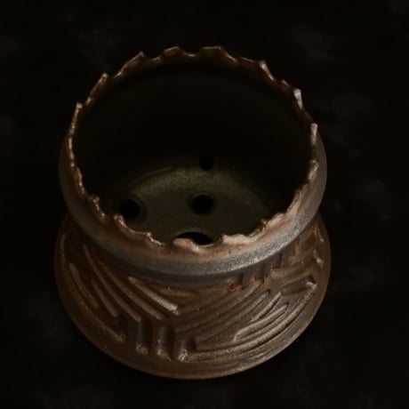 《size M》根本峻吾 作品【 S.N.POT type. cylinder「 鐡 - 黒焔 - 」4号 】笠間焼 植木鉢 [No.74]
