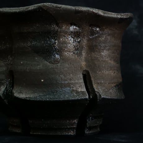 沼野秀章 作品【 Black Wrap 】2.5号 笠間焼 植木鉢 ［ No.124］