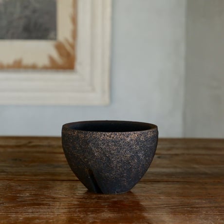沼野秀章 作品【 black wrap  3号 】笠間焼 植木鉢 08