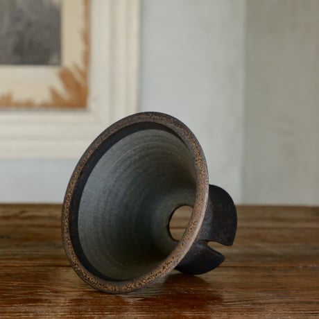 沼野秀章 作品【 black wrap  4号 】笠間焼 植木鉢 13